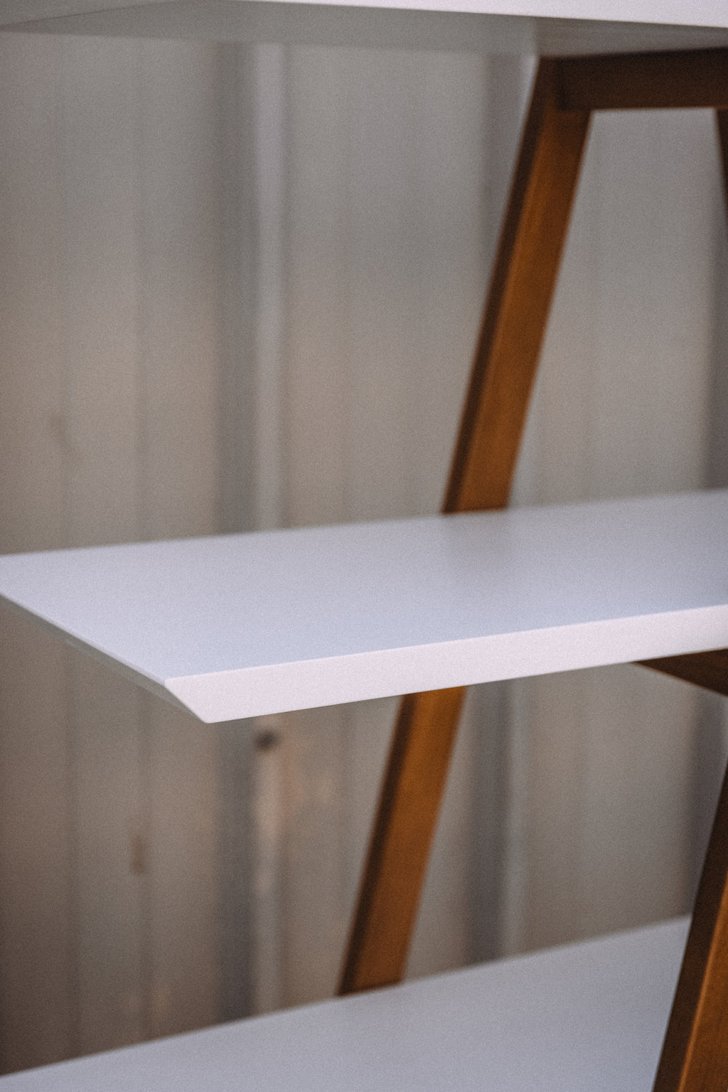 Article Caliper 47" Shelving Unit - White/Walnut