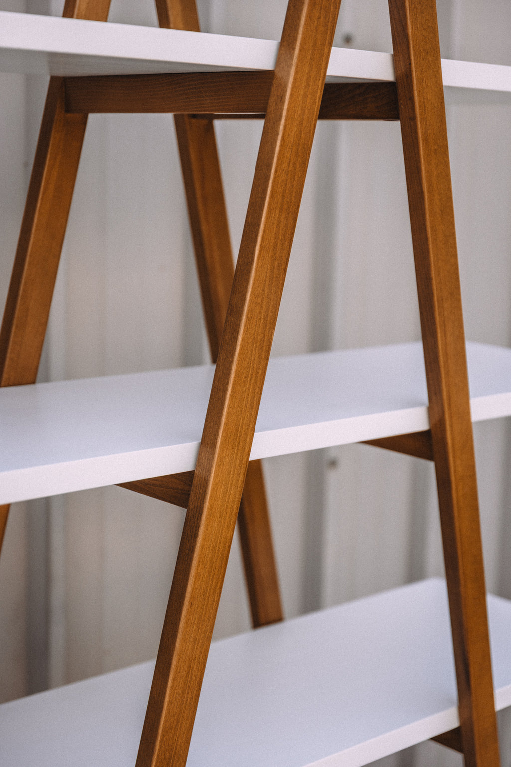 Article Caliper 47" Shelving Unit - White/Walnut