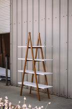Article Caliper 47" Shelving Unit - White/Walnut
