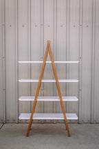 Article Caliper 47" Shelving Unit - White/Walnut
