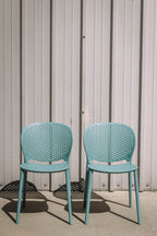 Article Dot Outdoor Stackable Dining Chair - Surf Blue (Set of 4)