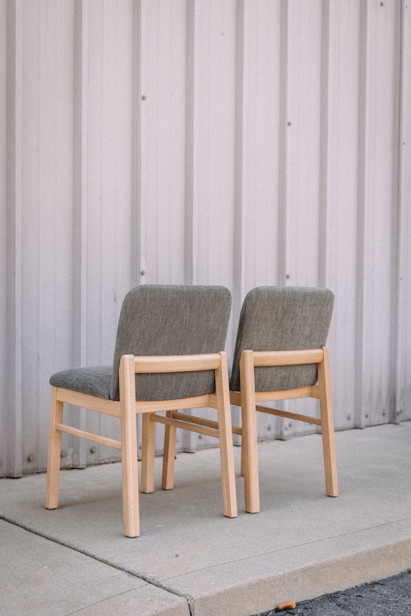 (Set of 6) Mikkel Dining Chairs - White Oak and Algonquin Green