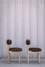 Article Munk Velvet Dining Chair - White Oak and Hale Earth (Set of 2)