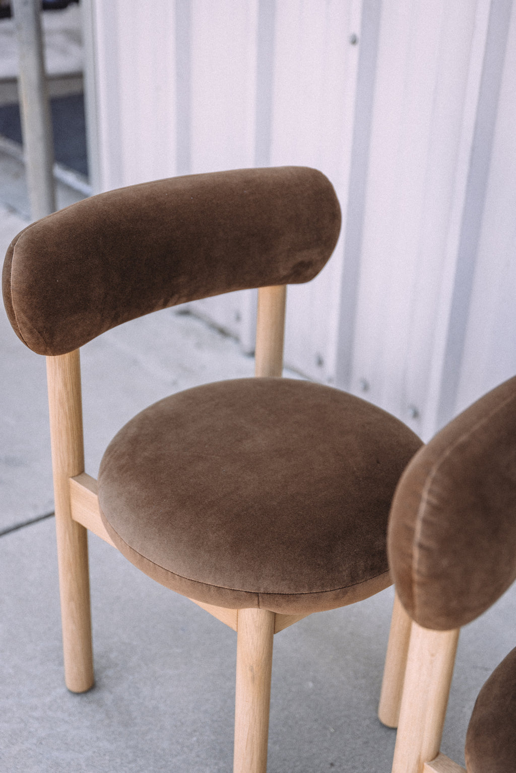 Article Munk Velvet Dining Chair - White Oak and Hale Earth (Set of 2)