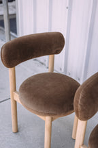 Article Munk Velvet Dining Chair - White Oak and Hale Earth (Set of 2)