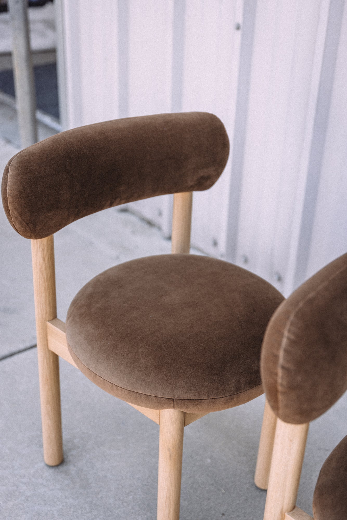 Article Munk Velvet Dining Chair - White Oak and Hale Earth (Set of 2)