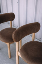 Article Munk Velvet Dining Chair - White Oak and Hale Earth (Set of 2)