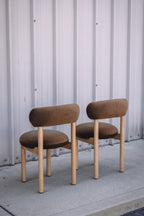 Article Munk Velvet Dining Chair - White Oak and Hale Earth (Set of 2)