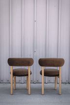 Article Munk Velvet Dining Chair - White Oak and Hale Earth (Set of 2)