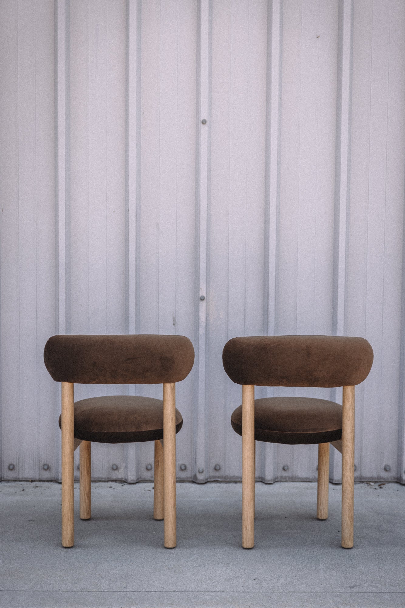 Article Munk Velvet Dining Chair - White Oak and Hale Earth (Set of 2)
