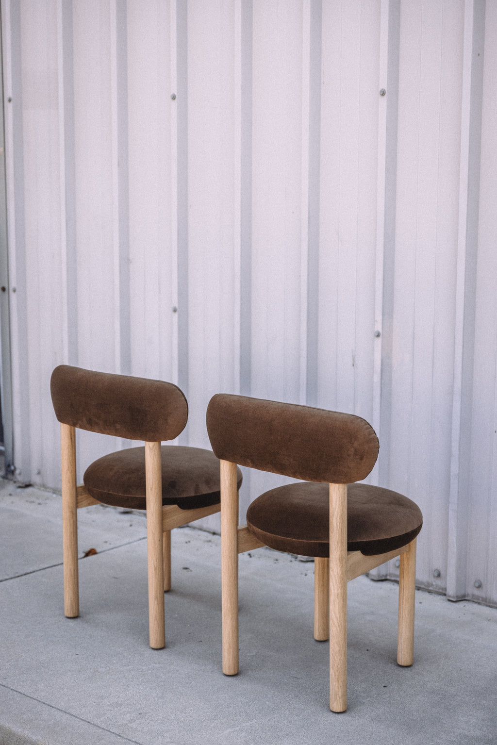 Article Munk Velvet Dining Chair - White Oak and Hale Earth (Set of 2)