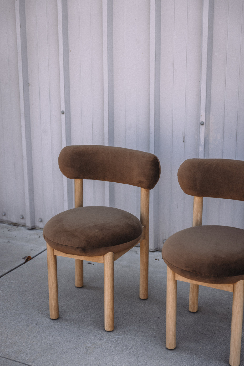 Article Munk Velvet Dining Chair - White Oak and Hale Earth (Set of 2)