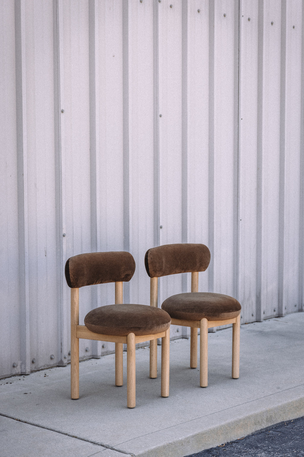 Article Munk Velvet Dining Chair - White Oak and Hale Earth (Set of 2)