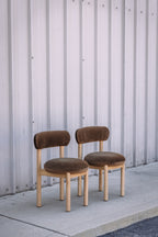 Article Munk Velvet Dining Chair - White Oak and Hale Earth (Set of 2)