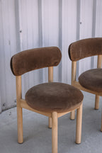 Article Munk Velvet Dining Chair - White Oak and Hale Earth (Set of 2)