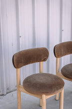 Article Munk Velvet Dining Chair - White Oak and Hale Earth (Set of 2)