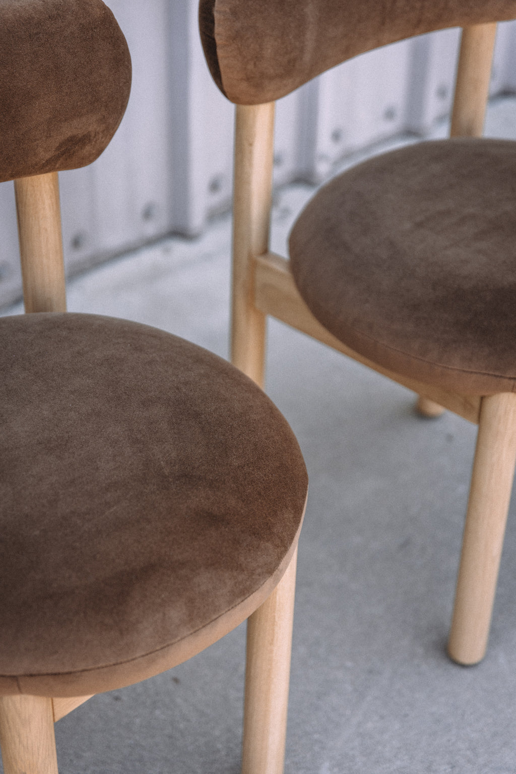 Article Munk Velvet Dining Chair - White Oak and Hale Earth (Set of 2)