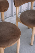 Article Munk Velvet Dining Chair - White Oak and Hale Earth (Set of 2)