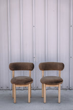 Article Munk Velvet Dining Chair - White Oak and Hale Earth (Set of 2)
