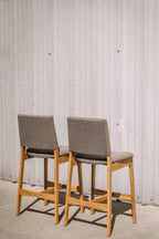 Article Nosh Counter Stool - Oak And Ratine Brown (Set of 4)
