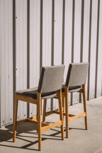 Article Nosh Counter Stool - Oak And Ratine Brown (Set of 4)