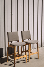 Article Nosh Counter Stool - Oak And Ratine Brown (Set of 4)