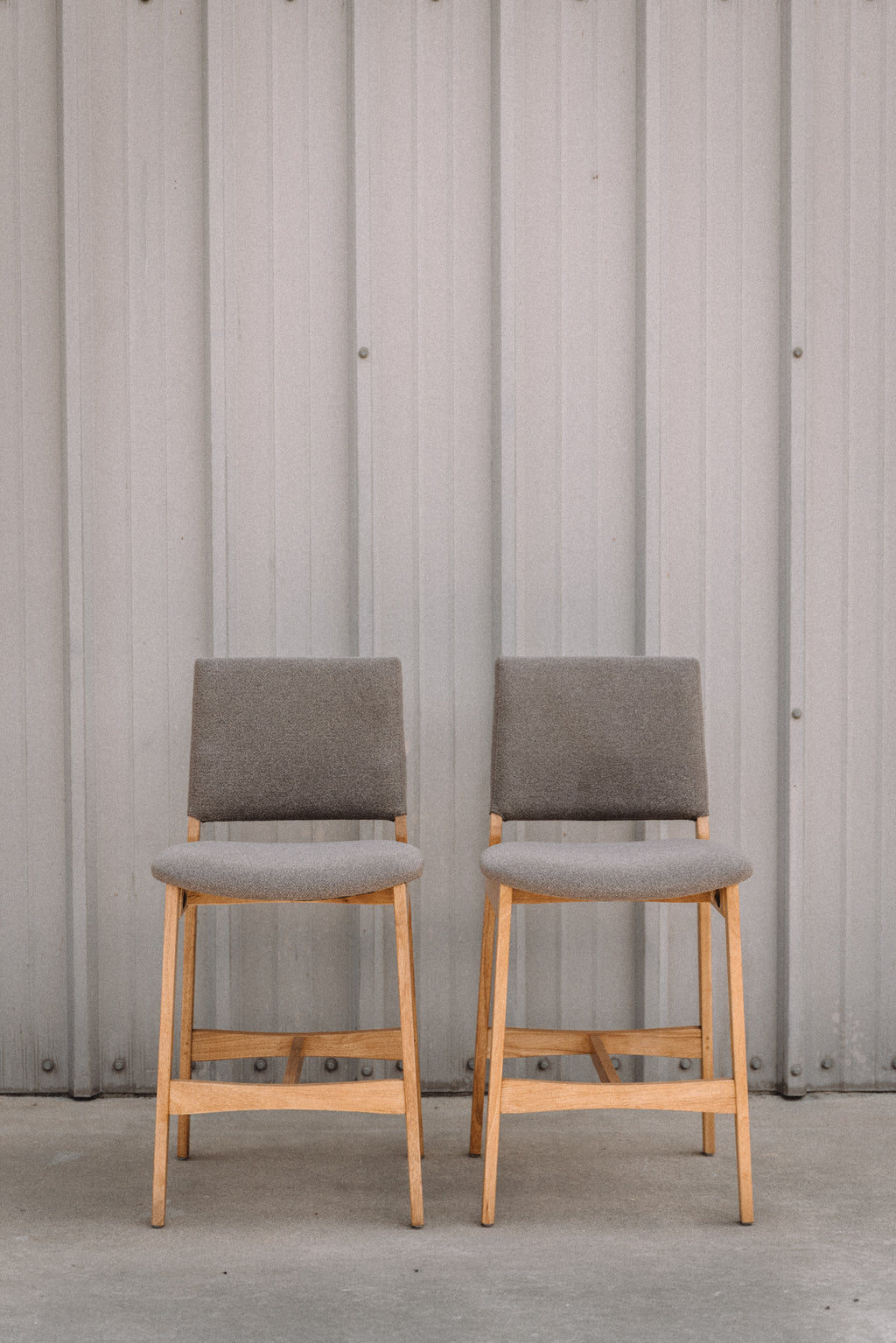(Set of 2) Article Nosh Counter Stools - Oak and Ratine Brown