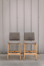 (Set of 2) Article Nosh Counter Stools - Oak and Ratine Brown
