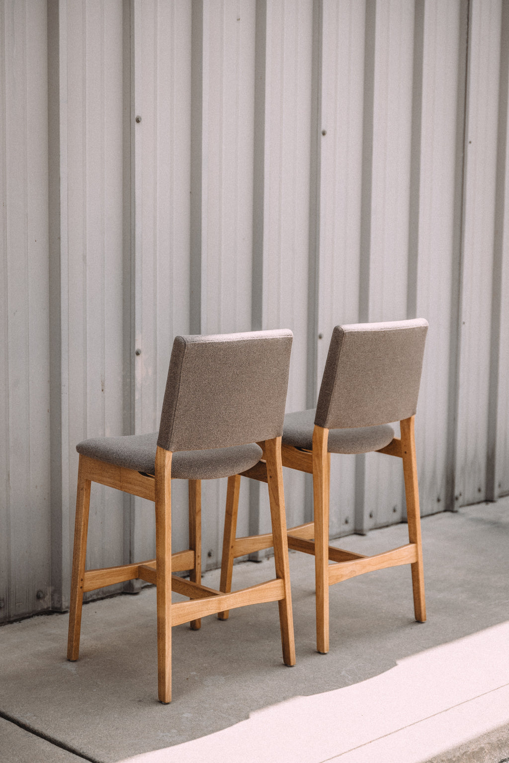(Set of 2) Article Nosh Counter Stools - Oak and Ratine Brown