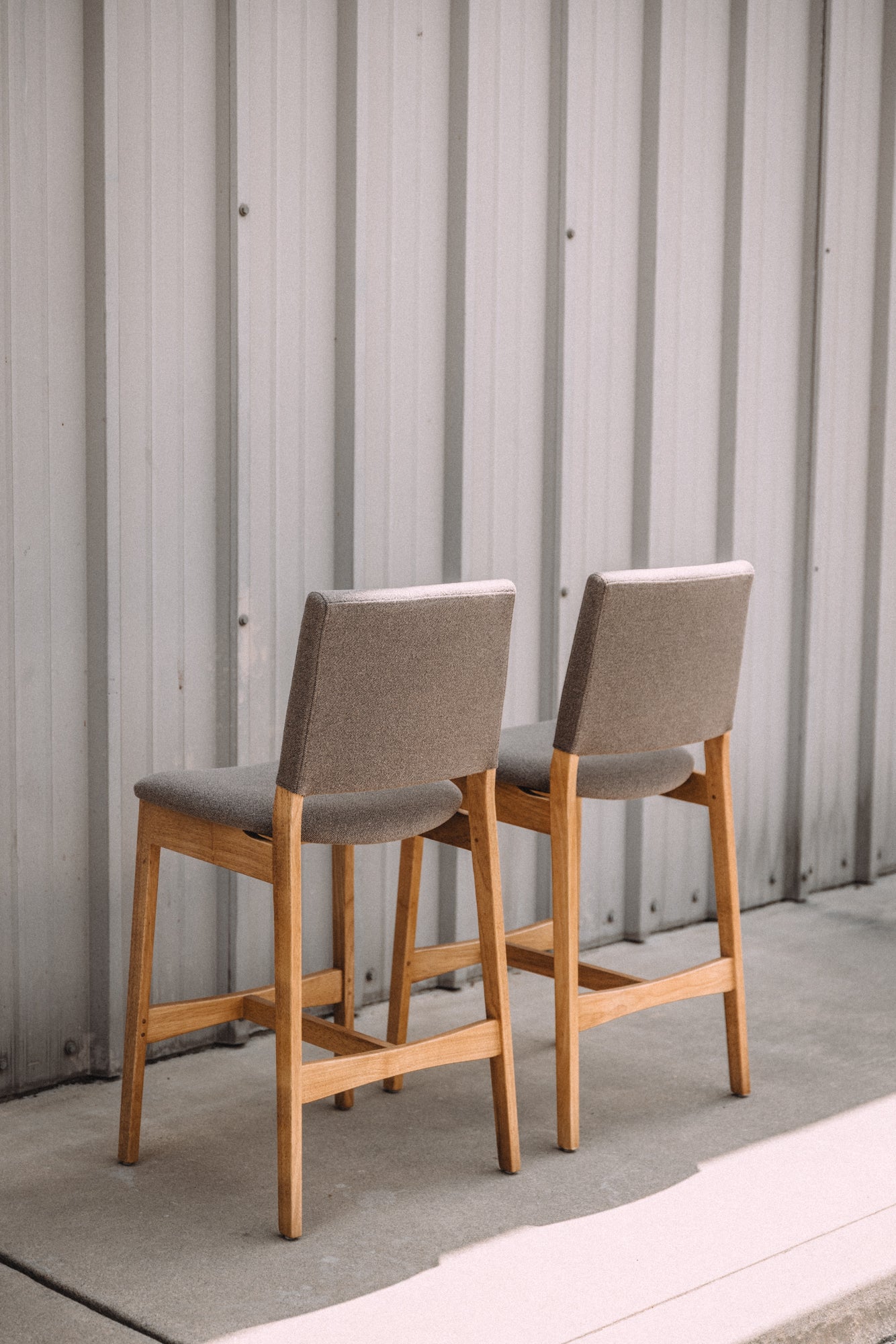 (Set of 2) Article Nosh Counter Stools - Oak and Ratine Brown