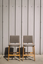 Article Nosh Counter Stool - Oak And Ratine Brown (Set of 4)