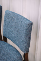 (Set of 2) Article Nosh Counter Stools - Walnut and Denim Blue