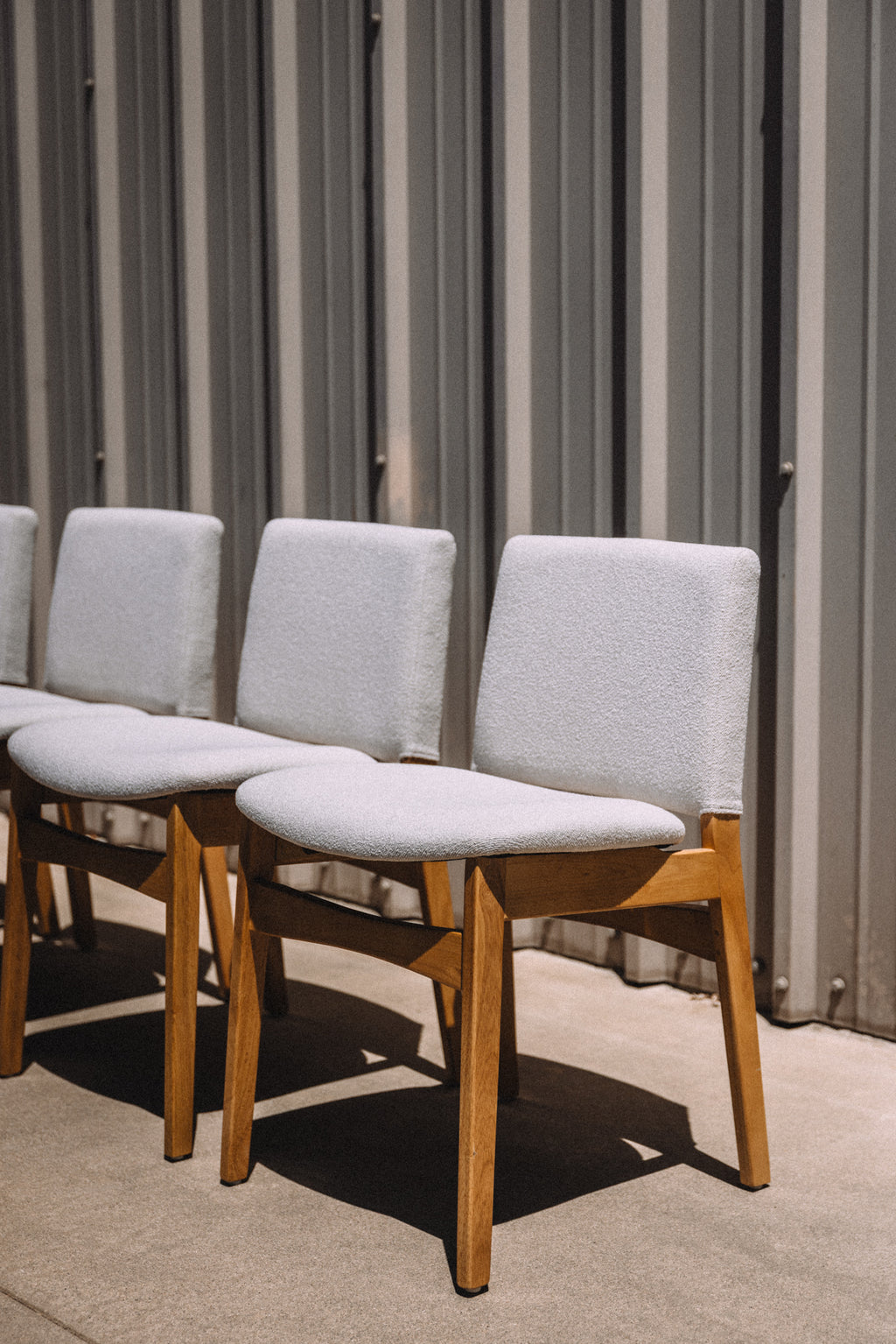 Article Nosh Dining Chair - Oak And Ratine Ivory (Set of 4)