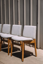 Article Nosh Dining Chair - Oak And Ratine Ivory (Set of 4)