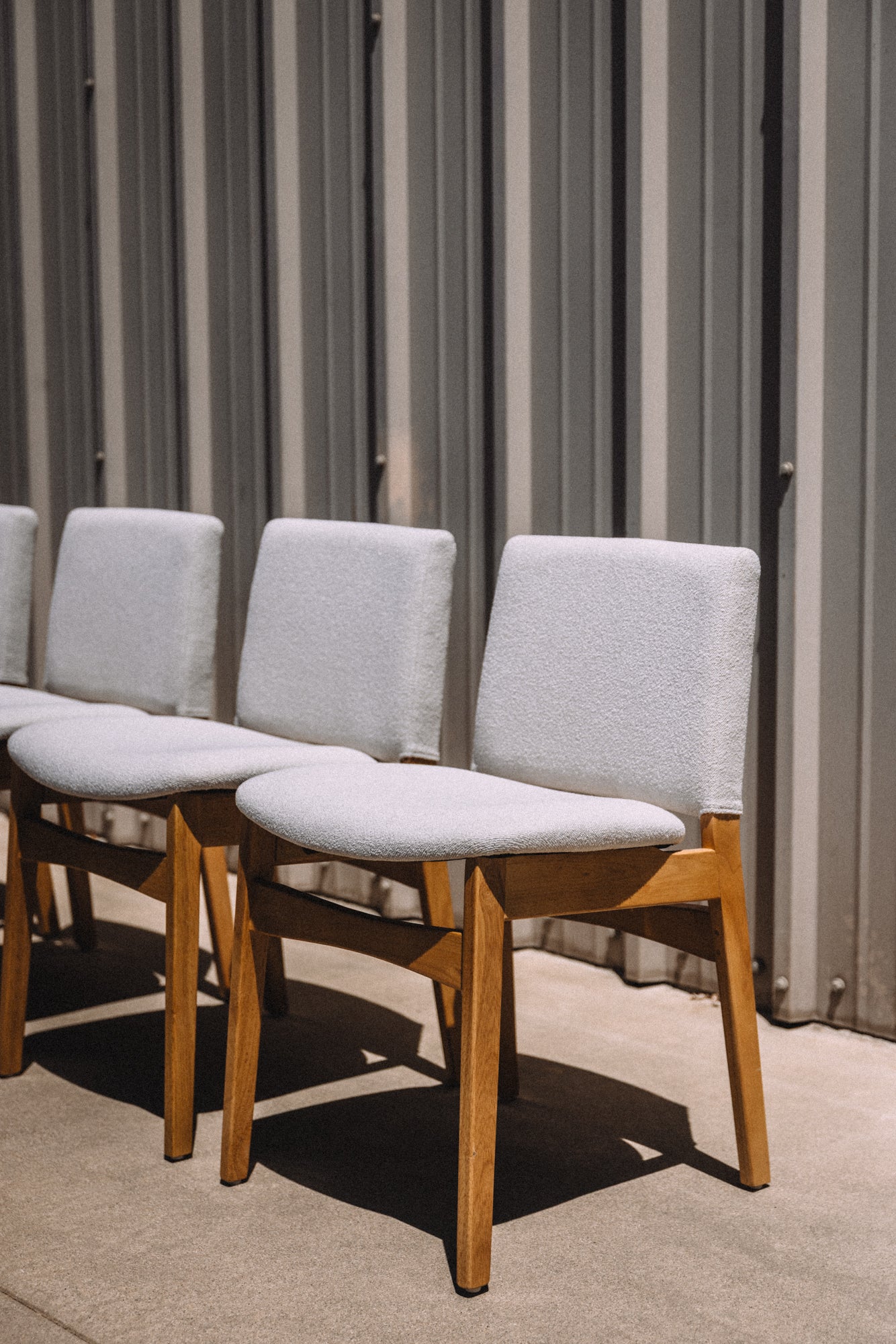 Article Nosh Dining Chair - Oak And Ratine Ivory (Set of 4)