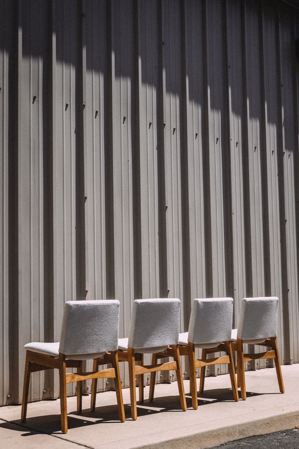 Article Nosh Dining Chair - Oak And Ratine Ivory (Set of 4)