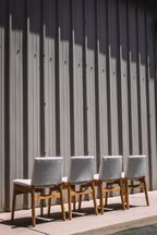Article Nosh Dining Chair - Oak And Ratine Ivory (Set of 4)