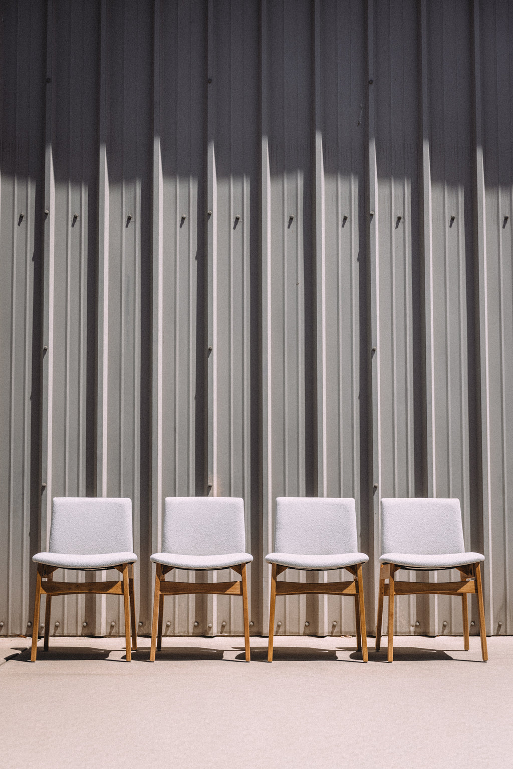 Article Nosh Dining Chair - Oak And Ratine Ivory (Set of 4)