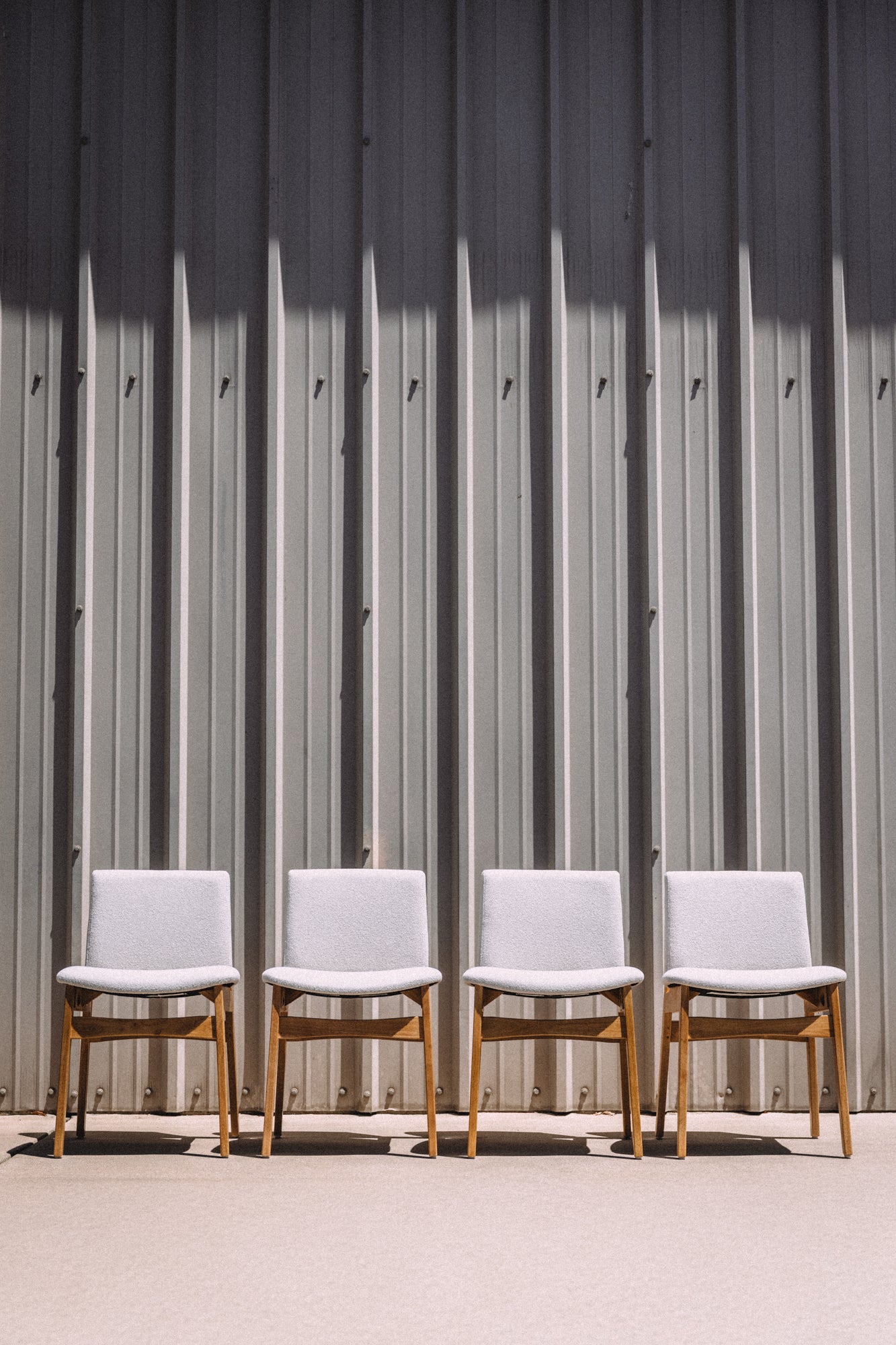 Article Nosh Dining Chair - Oak And Ratine Ivory (Set of 4)