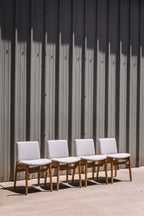 Article Nosh Dining Chair - Oak And Ratine Ivory (Set of 4)