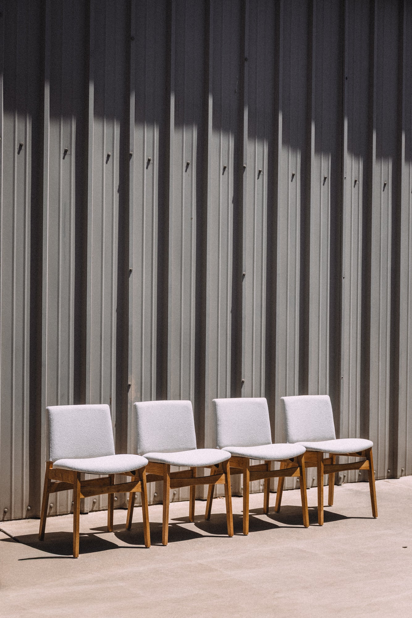 Article Nosh Dining Chair - Oak And Ratine Ivory (Set of 4)
