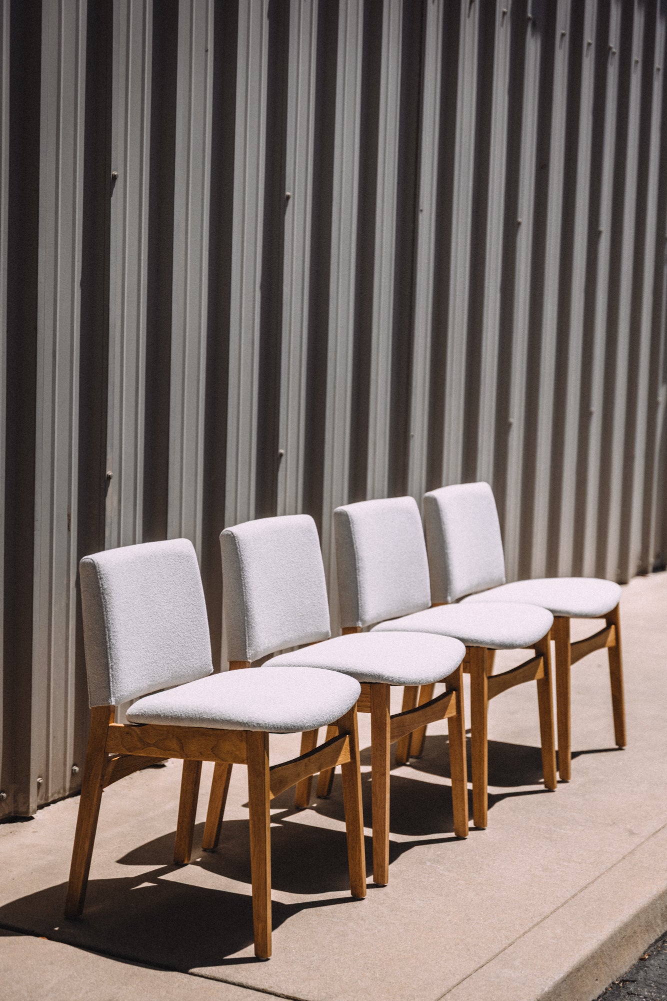 Article Nosh Dining Chair - Oak And Ratine Ivory (Set of 4)