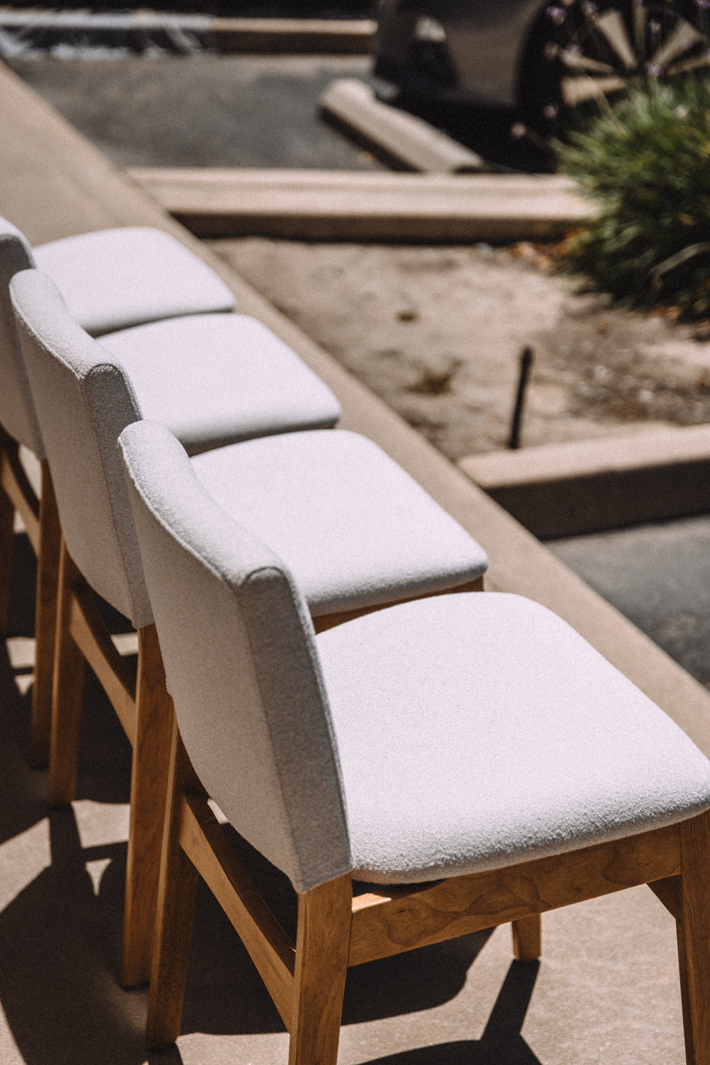 Article Nosh Dining Chair - Oak And Ratine Ivory (Set of 4)