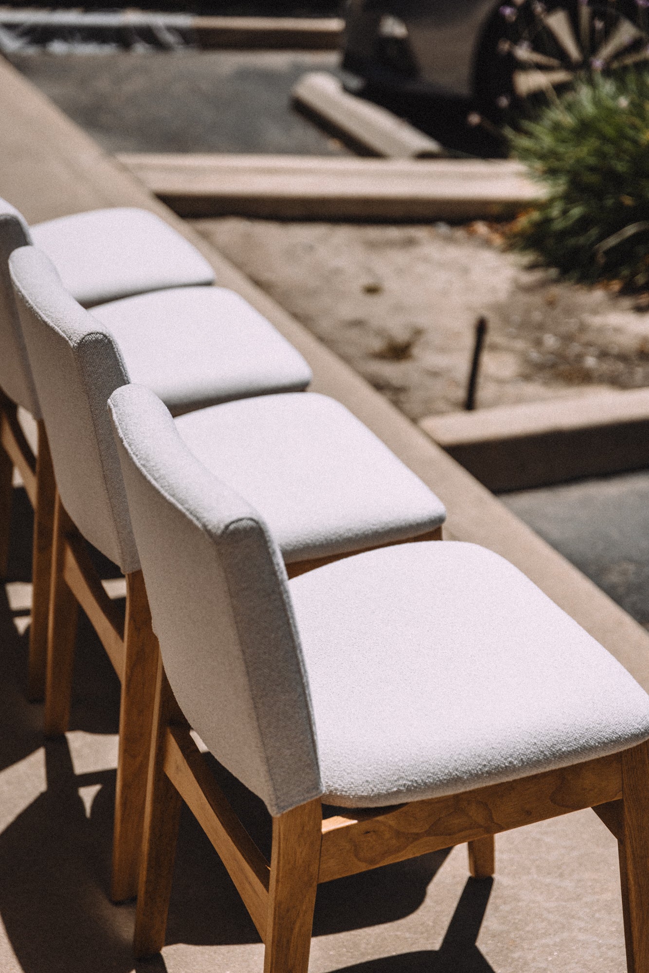 Article Nosh Dining Chair - Oak And Ratine Ivory (Set of 4)