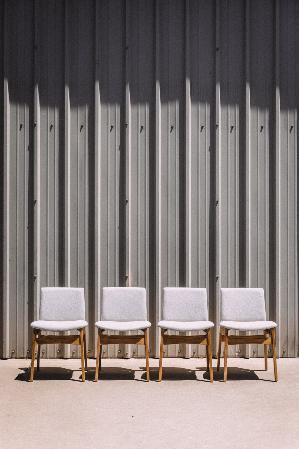 Article Nosh Dining Chair - Oak And Ratine Ivory (Set of 4)