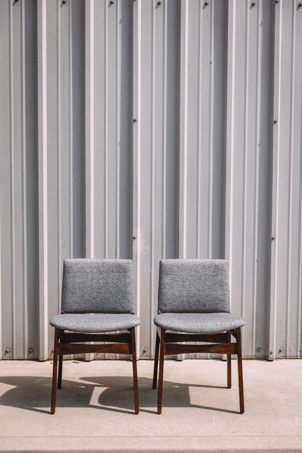 (Set of 6) Article Nosh Dining Chairs - Walnut And Quarry Gray