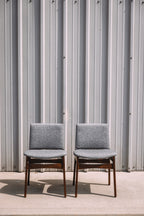 (Set of 6) Article Nosh Dining Chairs - Walnut And Quarry Gray