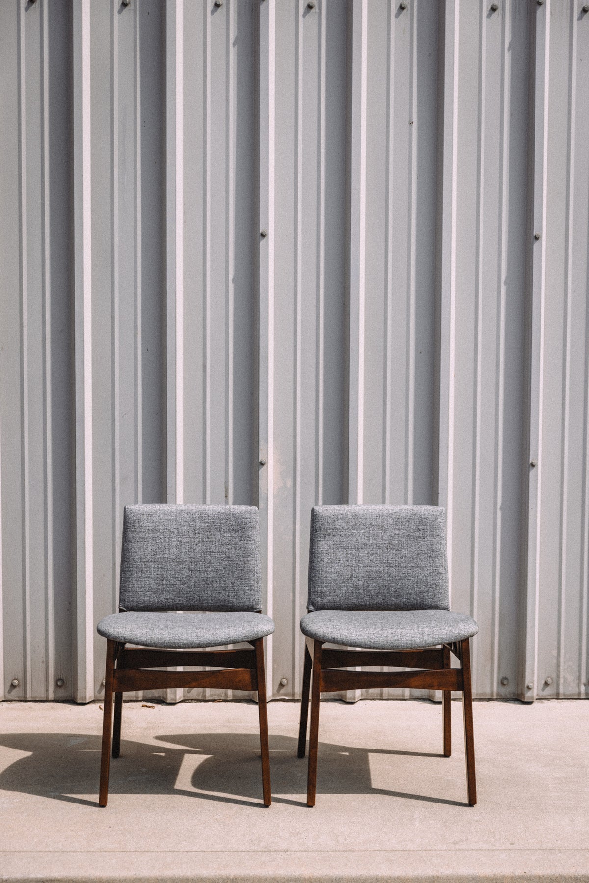 (Set of 6) Article Nosh Dining Chairs - Walnut And Quarry Gray