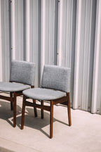 (Set of 6) Article Nosh Dining Chairs - Walnut And Quarry Gray