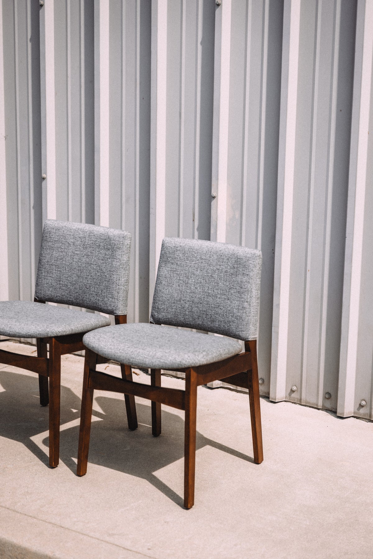 (Set of 6) Article Nosh Dining Chairs - Walnut And Quarry Gray